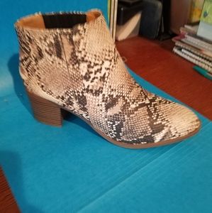 Snakeskin women's bootie size 8.5